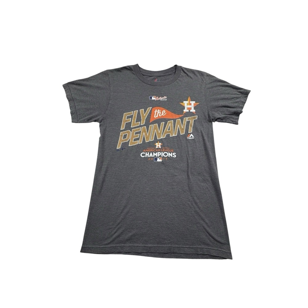 Majestic Houston Astros 2017 AL Champions Fly the Pennant T-Shirt Small